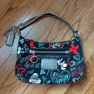 Coach Poppy Signature Graffiti Canvas Shoulder/Crossbody Bag!